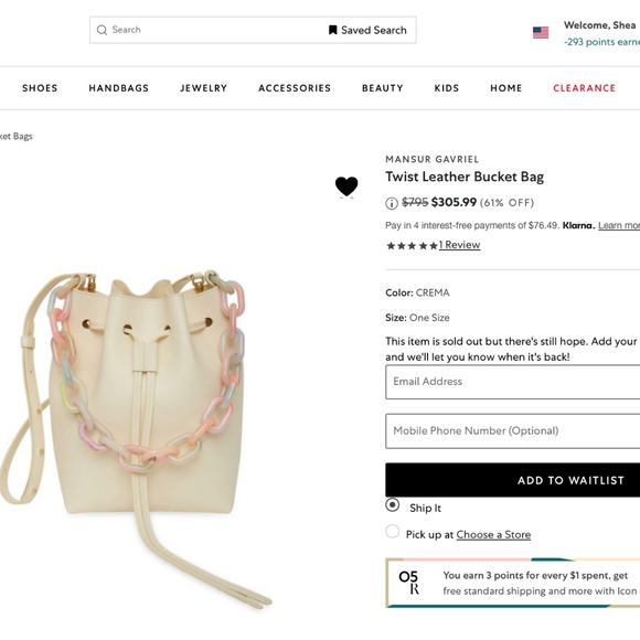 Mansur Gavriel Twist Leather Bucket Bag with Resin Chain - Picture 4 of 13